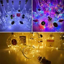 MUMUXI 30 Pack 20 LED Wine Bottle Lights With Cork, 3.3ft Silver Wire Cork Lights Battery Operated Fairy Mini String Lights For Liquor Bottles Party Wedding Halloween Christmas Decorations, 3-Colors -Department 56 Shop 61NICT5LmIL