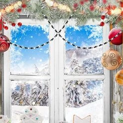 Wooden Bead Garland 108 Inch Tiered Tray Decor Buffalo Plaid Wood Bead Boho Garland Farmhouse Rustic Bead With Rope Wreath For Mantel Wall Hanging Home Decor (Black And White) -Department 56 Shop 61NQtOMBy3L