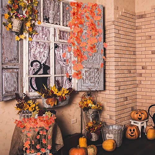 GENERIC 20 Pcs Fall Leaf Garland, Hanging Vines Garland Artificial Fall Thanksgiving Maple Leaves Garland Decor For Fireplace Party Orange FY-AAA-20 FY-AAA-20 5 GENERIC 20 Pcs Fall Leaf Garland, Hanging Vines Garland Artificial Fall Thanksgiving Maple Leaves Garland Decor For Fireplace Party Orange FY-AAA-20 FY-AAA-20 - Image 5