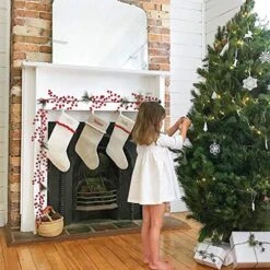 Artiflr 6FT Red Berry Christmas Garland, Artificial Red And Burgundy Berry Christmas Garland For Indoor Outdoor Home Fireplace Decoration For Winter Holiday -Department 56 Shop 61OwRTFcUgL