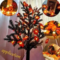 Ainkedin Thanksgiving Decorations, Lighted Fall Garland, Maple Leaf String Lights 30LED 9.8ft, Autumn Garland, For Thanksgiving Decor Halloween Decorations Indoor Fall Porch Decor -Department 56 Shop 61QPZdMbASL