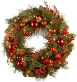 National Tree Company Pre-Lit Artificial Christmas Wreath, Green, Evergreen, White Lights, Decorated With Ball Ornaments, Red Sprigs, Christmas Collection, 24 Inches 11 National Tree Company Pre-Lit Artificial Christmas Wreath, Green, Evergreen, White Lights, Decorated With Ball Ornaments, Red Sprigs, Christmas Collection, 24 Inches -Department 56 Shop 61RCoyZATL. AC