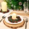 Christmas Candle Ring, 4 Inch Candle Rings For Pillars Beaded Berry With Pinecones Wreath Candlering Candle Ring Xmas Table Centerpiece Decoration,Set Of 3 -Department 56 Shop 61SppQ2CtSL