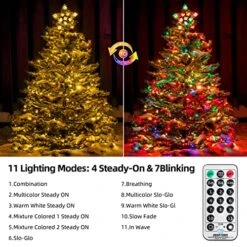 VTECHOLOGY 500 LED Dual Color Changing Christmas Tree Lights ,170ft Connectable Christmas Lights String With 11Modes Fairy String Lights For Christmas Holiday Party Decor -Department 56 Shop 61TajforgsL
