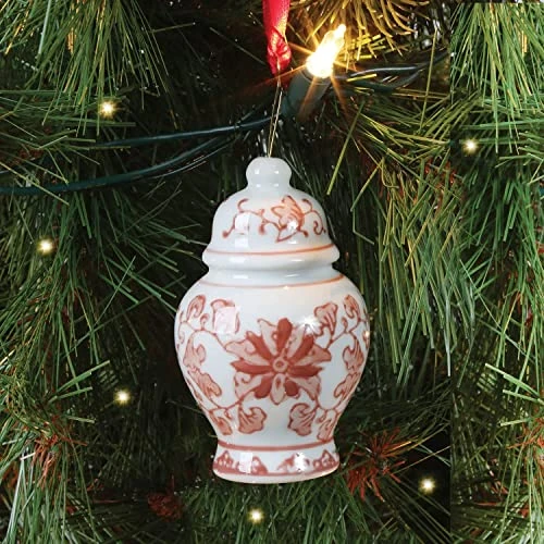 Bandwagon Mini Ginger Jar Ornaments, Set Of 4 Porcelain Hanging Ornaments, Christmas 3 Bandwagon Mini Ginger Jar Ornaments, Set Of 4 Porcelain Hanging Ornaments, Christmas - Image 3