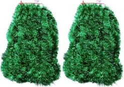 2 Packs White Super Duper Thick Tinsel Garland 50 Ft Total (Two Strands Each 25 Ft Long) (White, 50 Ft. (Two 25 Ft Tinsels) 2 Bags -Department 56 Shop 61VMKzv vL. AC