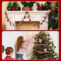 9 Ft Christmas Rustic Burlap Garland Metal Sleigh Bells Buffalo Plaid Ribbon Garland Christmas Tree Decoration Bells Hanging Garland Decor For Xmas Holiday (Black And Red) -Department 56 Shop 61Vx8Rdl7DL