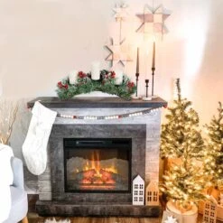 Woofty 18.5 Inch Christmas Candle Holder Centerpiece, Pine Cones And Red Berry Table Centerpiece With 3 Candle Holders Table Accent Centerpiece For Festival Home Decoration -Department 56 Shop 61XtKYdHd1L