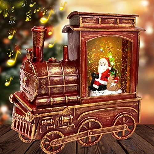 Musical Lighted Christmas Train Snow Globe Lantern Decor, Santa Claus Bear 8 Songs Timer USB Or Battery Operated Xmas Water Lantern Glitter Snow Globe Christmas Decoration Home Indoor Birthday Gift 8 Musical Lighted Christmas Train Snow Globe Lantern Decor, Santa Claus Bear 8 Songs Timer USB Or Battery Operated Xmas Water Lantern Glitter Snow Globe Christmas Decoration Home Indoor Birthday Gift - Image 8
