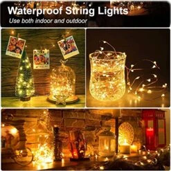 JETENCN 12 Pack 6.9ft 20 LED Fairy Lights Battery Operated, Waterproof Copper Wire Lights, Mini String Lights Firefly Starry Lights For Christmas Wedding Party Mason Jar Decoration (Warm White) -Department 56 Shop 61Z8DovsJmL