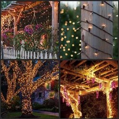 YULETIME Clear Christmas Lights With Brown Wire, 66 Feet 200 Count UL Certified String Lights, Pack Of 2 Sets 33 Ft 100 Count Incandescent Mini Light Set (Clear - Brown Wire) -Department 56 Shop 61ZqLpFaaFS