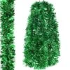 Green Christmas Tinsel Garland Metallic Streamers Birthday Celebrate A Holiday New Years Eve Party Indoor And Outdoor Tinsel Decorations,19 Foot