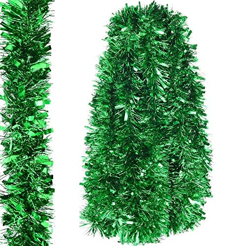 Green Christmas Tinsel Garland Metallic Streamers Birthday Celebrate A Holiday New Years Eve Party Indoor And Outdoor Tinsel Decorations,19 Foot 1 Green Christmas Tinsel Garland Metallic Streamers Birthday Celebrate A Holiday New Years Eve Party Indoor And Outdoor Tinsel Decorations,19 Foot