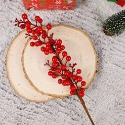 Winemana 5 Pcs 19" Christmas Red Berries Stems, Picks Christmas Tree Decoration, Artificial Christmas Red Berry For DIY Crafts Wreath Garland Christmas Ornaments Vase Decor -Department 56 Shop 61bu24YkcPL