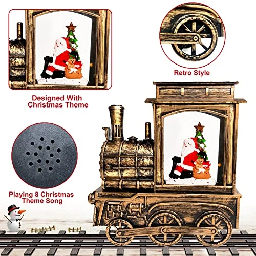 Musical Lighted Christmas Train Snow Globe Lantern Decor, Santa Claus Bear 8 Songs Timer USB Or Battery Operated Xmas Water Lantern Glitter Snow Globe Christmas Decoration Home Indoor Birthday Gift 3 Musical Lighted Christmas Train Snow Globe Lantern Decor, Santa Claus Bear 8 Songs Timer USB Or Battery Operated Xmas Water Lantern Glitter Snow Globe Christmas Decoration Home Indoor Birthday Gift - Image 3