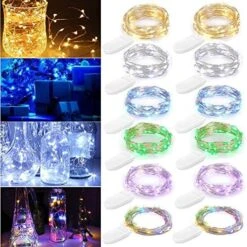 JETENCN 12 Pack 6.9ft 20 LED Fairy Lights Battery Operated, Waterproof Copper Wire Lights, Mini String Lights Firefly Starry Lights For Christmas Wedding Party Mason Jar Decoration (Warm White) -Department 56 Shop 61eII1GNd4L. AC