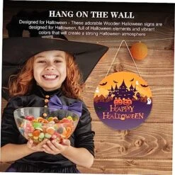 HOMSFOU 6 Pcs Décor House Board Party Pumpkin Happy De Ornaments Signs Printed Indoor Blue Decoration Hanger Decoraciones B Outdoor Porch Hangers Woodsy Supply Ornament Para -Department 56 Shop 61etN23uOvL