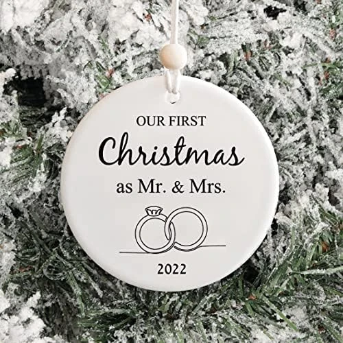 Our First Christmas As Mr & Mrs Ornaments 2021 Newly Married Ornament Couples Gifts Wedding Decoration Personalized Bridal Shower Gift… 8 Our First Christmas As Mr & Mrs Ornaments 2021 Newly Married Ornament Couples Gifts Wedding Decoration Personalized Bridal Shower Gift… - Image 8