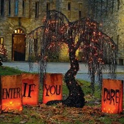 YULETIME Orange String Lights With Black Wire, 66 Feet 200 Count UL Certified Christmas Light, Pack Of 2 Sets 33 Ft 100 Amber Mini Light Set For Halloween Thanksgiving Holidays (Orange) -Department 56 Shop 61fpfMAw8pS