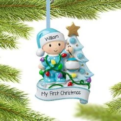 Personalized Babys First Christmas Ornament - Baby Girl -Department 56 Shop 61hNKXPehyL. AC