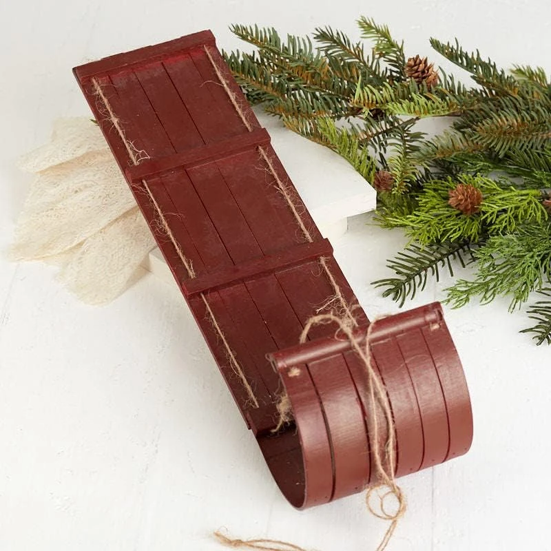 Red Rustic Let It Snow Sleigh With Jute String By Factory Direct Craft - Mini Sleigh For Christmas Decorating And Holiday Displays 8 Red Rustic Let It Snow Sleigh With Jute String By Factory Direct Craft - Mini Sleigh For Christmas Decorating And Holiday Displays - Image 8
