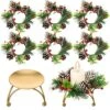 6 Set Christmas Candle Holder Christmas Wreath Candle Holder Christmas Votive Candle Holders With Berry Candle Wreath Ring Tealight Holder Decorative Candle Holder For Home Wedding Living Room Decor -Department 56 Shop 61jr7fL9tKL