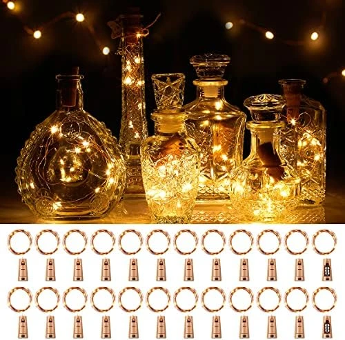 Ariceleo Wine Bottles String Lights, 24 Packs Micro Artificial Cork Copper Wire Starry Fairy Lights, Battery Operated Lights For Bedroom, Parties, Wedding, Decoration(24 Packs 2m/7.2ft Warm White) 14 Ariceleo Wine Bottles String Lights, 24 Packs Micro Artificial Cork Copper Wire Starry Fairy Lights, Battery Operated Lights For Bedroom, Parties, Wedding, Decoration(24 Packs 2m/7.2ft Warm White) - Image 14