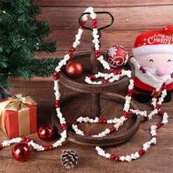 12 Feet Christmas Tree Garland Artificial Popcorn Garlands Christmas Bead Garland Xmas Holiday Vintage Decor Fake Popcorn Vintage Garlands For Christmas Tree Wreaths Fence Fireplace Decorations -Department 56 Shop 61k8DLZhWzL