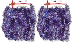 2 Packs White Super Duper Thick Tinsel Garland 50 Ft Total (Two Strands Each 25 Ft Long) (White, 50 Ft. (Two 25 Ft Tinsels) 2 Bags -Department 56 Shop 61kiGqGJFaL. AC