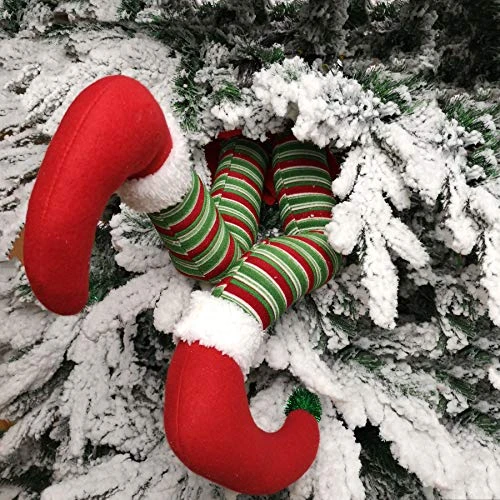 WEWILL 20'' Elf Legs Christmas Tree Decorations Stuffed Elf Leg For Christmas Home Party Tree Fireplace Ornaments (Red) 3 WEWILL 20'' Elf Legs Christmas Tree Decorations Stuffed Elf Leg For Christmas Home Party Tree Fireplace Ornaments (Red) - Image 3