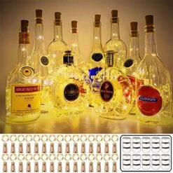 MUMUXI 30 Pack 20 LED Wine Bottle Lights With Cork, 3.3ft Silver Wire Cork Lights Battery Operated Fairy Mini String Lights For Liquor Bottles Party Wedding Halloween Christmas Decorations, 3-Colors -Department 56 Shop 61lkeVvbjuL. AC