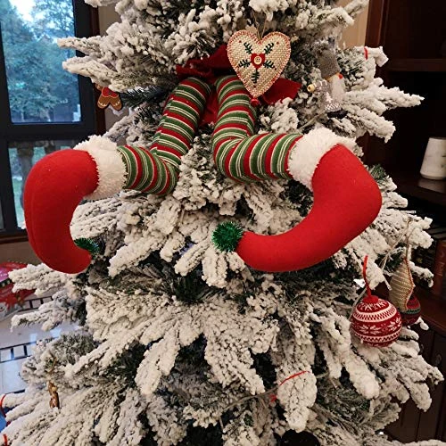 WEWILL 20'' Elf Legs Christmas Tree Decorations Stuffed Elf Leg For Christmas Home Party Tree Fireplace Ornaments (Red) 5 WEWILL 20'' Elf Legs Christmas Tree Decorations Stuffed Elf Leg For Christmas Home Party Tree Fireplace Ornaments (Red) - Image 5