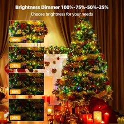 VTECHOLOGY Christmas Lights, 200 LEDs 66FT Dual Color Changing Christmas Tree Lights With 11 Modes, Outdoor Indoor String Lights For Christmas Holidays Party Wedding Decor -Department 56 Shop 61mnbt9xZeL