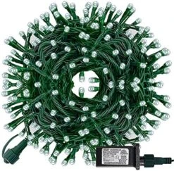 FUNPENY 300 LED Christmas String Lights, 100 FT Plug In Connectable Waterproof Fairy String Lights Green Wire With 8 Modes For Indoor Outdoor Xmas Tree Home Garden Decorations (Multi Colored) -Department 56 Shop 61mpRrtgI L. AC