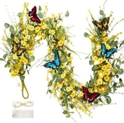 6FT Artificial Daisy Garland, Fake Flowers Eucalyptus Greenery And Mixed Flowers Vines With Butterflies And Light String, Spring/Summer Front Door Garland For Wedding Home Wall Indoor Front Door Decor 12 6FT Artificial Daisy Garland, Fake Flowers Eucalyptus Greenery And Mixed Flowers Vines With Butterflies And Light String, Spring/Summer Front Door Garland For Wedding Home Wall Indoor Front Door Decor -Department 56 Shop 61ng6kxk7IL. AC