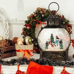 DRomance Christmas Singing Snow Globe Lantern Battery Operated USB Powered Lighted Water Glitters Music Snow Globe Holiday Decoration For Women Children(Snowman, 6 X 3.2 X 11 Inches) -Department 56 Shop 61oV7W4iLRL