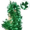 CCINEE 33FT St.Patrick's Day Tinsel Garland,Shamrock Clover Green Metallic Garland For Irish Party Home Decoration -Department 56 Shop 61puxunwV5L