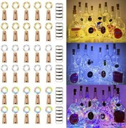 MUMUXI 30 Pack 20 LED Wine Bottle Lights With Cork, 3.3ft Silver Wire Cork Lights Battery Operated Fairy Mini String Lights For Liquor Bottles Party Wedding Halloween Christmas Decorations, 3-Colors -Department 56 Shop 61qhw6XSeHL. AC
