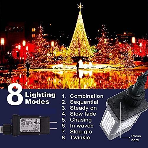 Halloween Outdoor String Lights Decorations - 25m/82ft 220 LEDs 8 Modes Function End-to-End Extendable Plug In Waterproof Fairy Lights For Christmas/Thanksgiving Day/Wedding/Patio/Home/Indoor - Orange 2 Halloween Outdoor String Lights Decorations - 25m/82ft 220 LEDs 8 Modes Function End-to-End Extendable Plug In Waterproof Fairy Lights For Christmas/Thanksgiving Day/Wedding/Patio/Home/Indoor - Orange - Image 2