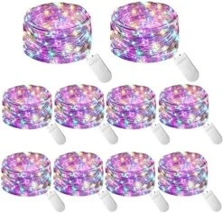 10 Pack Pastel Fairy Lights Battery Operated String Lights With 30 LEDs 10Feet/3M Silver Wire Starry Light For Party Christmas Costume Wedding Easter Table Decor(Rainbow) -Department 56 Shop 61rQAd2XMbL. AC