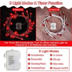 [Timer] Valentines Day Decor Willow Vine With Red Heart Lights, 5FT 45 LED Valentines Day Garland With Light Battery Operated 8 Modes Valentines Day Lights Romantic Decorations For Home Table Wall -Department 56 Shop 61rQPKnlPNL