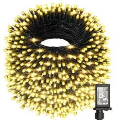 Haili 1000 Led Christmas Lights, Plug In 8 Lighting Modes Waterproof, Outdoor Christmas Lights For Tree Yard Party Indoor Outside Decorations (393FT, Warm White)