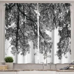 Ambesonne Christmas Long, Evergreen Fir Branches Red Ripe Holly Berries Blurred Backdrop Garland, Two Panels Drapes With Rod Pocket Room Decor, 55" X 45", Brown Green -Department 56 Shop 61rvlV5V5ML. AC