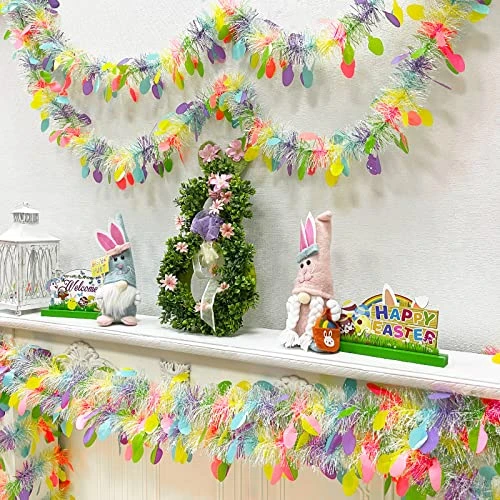 TURNMEON 3 Pack Easter Colorful Tinsel Garlands Easter Decorations,Total 45 Ft Easter Eggs Garland Metallic Streamer Hanging Fringe Garland Easter Decorations Home Indoor Outdoor Party,Each 15Ft By 6" 4 TURNMEON 3 Pack Easter Colorful Tinsel Garlands Easter Decorations,Total 45 Ft Easter Eggs Garland Metallic Streamer Hanging Fringe Garland Easter Decorations Home Indoor Outdoor Party,Each 15Ft By 6" - Image 4