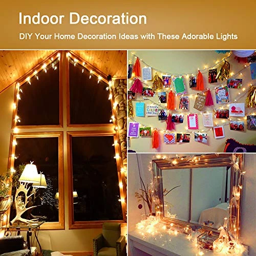 Brizled Clear Christmas Lights, 300 Count 69.6ft Incandescent White Lights String, Connectable 120V UL Certified Indoor/Outdoor White Light On White Wire For Room, Birthday, Wedding, Party, Warm White 6 Brizled Clear Christmas Lights, 300 Count 69.6ft Incandescent White Lights String, Connectable 120V UL Certified Indoor/Outdoor White Light On White Wire For Room, Birthday, Wedding, Party, Warm White - Image 6