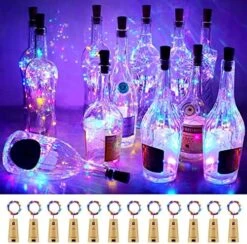 Aluan Wine Bottle Lights With Cork, 12 Pack 20 LED 6.6ft Silver Wire Cork String Lights Battery Operated Mini Fairy Lights For Party Christmas Festival Decoration, Multicolor -Department 56 Shop 61tDhka3pEL. AC