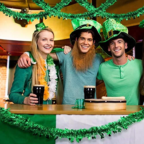 66 Feet St. Patrick's Day Tinsel Garlands Green Clover Tinsel Garlands Metallic Shamrock Garlands Shiny Hanging Tinsel Ornaments For St. Patrick's Day Birthday Wedding Party Decoration 2 66 Feet St. Patrick's Day Tinsel Garlands Green Clover Tinsel Garlands Metallic Shamrock Garlands Shiny Hanging Tinsel Ornaments For St. Patrick's Day Birthday Wedding Party Decoration - Image 2