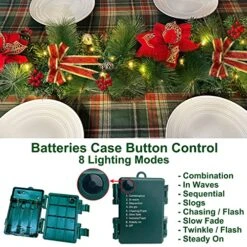 9 Ft Prelit Christmas Garland Decorations With 100 Lights Timer 5 Poinsettias 8 Modes 4 Xmas Balls 18 Pinecones Needles 198 Red Berries Battery Operated Christmas Decoration Indoor Home -Department 56 Shop 61uD3u1Hk5L