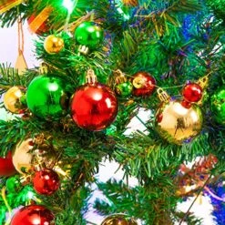 Whaline Christmas Ball Garland Ball Ornaments 6ft Bauble Garland Christmas Tree Ball Decorations Shatterproof Ball Ornament For Xmas Party Supplies, Indoor Outdoor Home Office, Red Green Gold -Department 56 Shop 61vIF4Vf18L