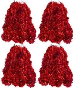 2 Packs White Super Duper Thick Tinsel Garland 50 Ft Total (Two Strands Each 25 Ft Long) (White, 50 Ft. (Two 25 Ft Tinsels) 2 Bags -Department 56 Shop 61w RP S9vL. AC